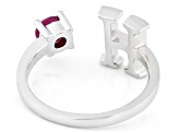 Pre-Owned Red Ruby Rhodium Over Sterling Silver Ring 0.20ct