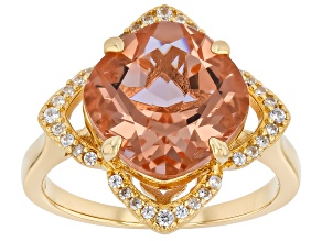 Pre-Owned Color Change Zandrite(R) 18k Yellow Gold Over Sterling Silver Ring 5.19ctw