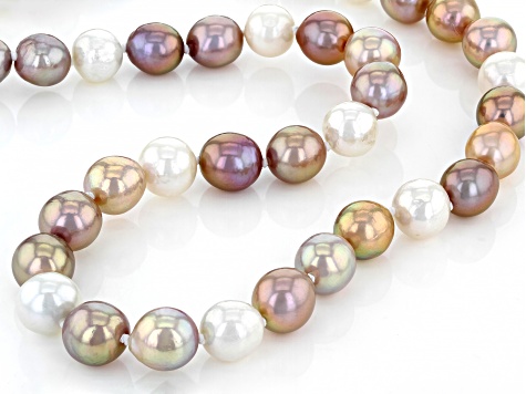Pre-Owned Genusis™ Multi-Color Cultured Freshwater Pearl Rhodium Over ...