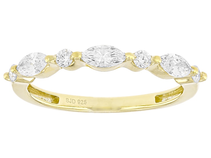 Pre-Owned White Lab-Grown Diamond H SI 14k Yellow Gold Over Sterling Silver Band Ring 0.50ctw