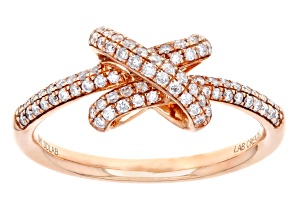 Pre-Owned White Lab-Grown Diamond F SI 10k Rose Gold Knot Ring 0.33ctw