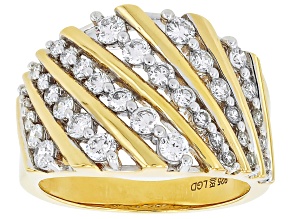 Pre-Owned White Lab-Grown Diamond H SI 14K Yellow Gold Over Sterling Silver Ring 1.00ctw