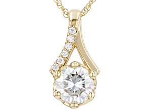 Pre-Owned Moissanite 10k Yellow Gold Pendant 1.06ctw DEW