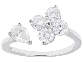 Pre-Owned Moissanite Platineve Clover Ring 1.35ctw DEW