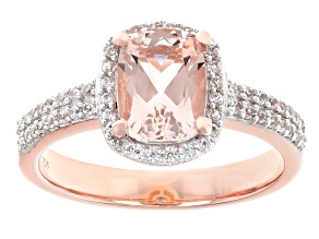 Pre-Owned Peach Morganite 18k Rose Gold Over Sterling Silver Ring 1.45ctw
