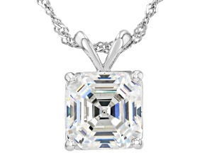 Pre-Owned Strontium Titanate Rhodium Over Sterling Silver Pendant With Chain 6.25ct