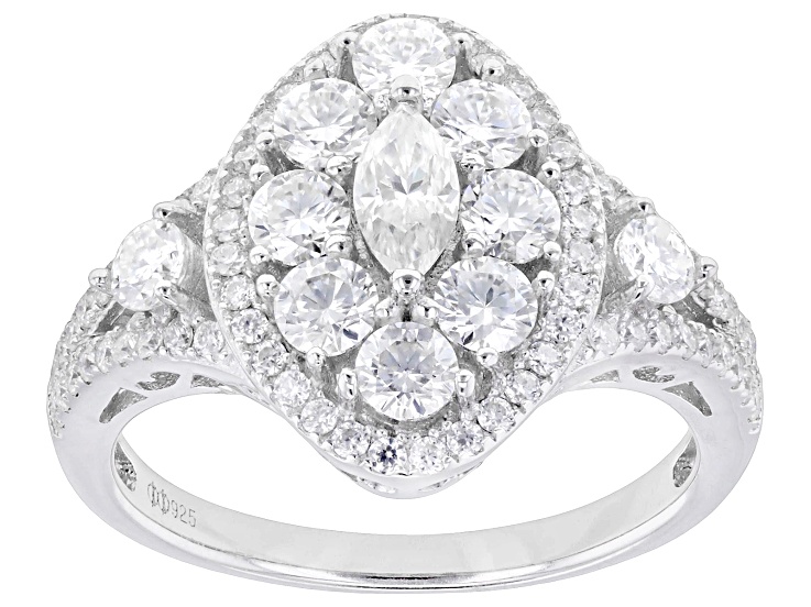 Pre-Owned Moissanite Platineve Engagement Ring 1.90ctw DEW