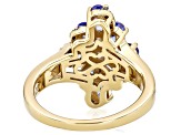 Pre-Owned Tanzanite With Black Spinel 18k Yellow Gold Over Sterling Silver Ring 2.03ctw