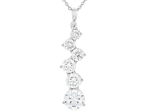 Pre-Owned White Cubic Zirconia Platinum Over Silver The Road Less Traveled Pendant 8.00ctw
