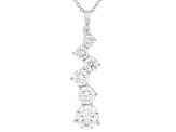 Pre-Owned White Cubic Zirconia Platinum Over Silver The Road Less Traveled Pendant 8.00ctw
