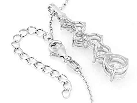 Pre-Owned White Cubic Zirconia Platinum Over Silver The Road Less Traveled Pendant 8.00ctw