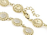 Pre-Owned White Cubic Zirconia 18k Yellow Gold Over Sterling Silver Look Toward The Sun Bracelet 1.8