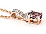 Pre-Owned Purple Spinel With White Zircon 10k Rose Gold Pendant With Chain 0.44ctw