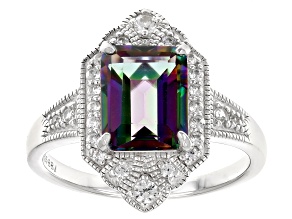 Pre-Owned Multi-Color Quartz Rhodium Over Sterling Silver Ring 2.37ctw