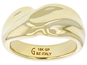 Pre-Owned 18k Yellow Gold Over Bronze Swirl Band Ring