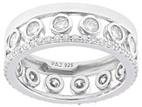 Pre-Owned Moissanite Platineve Multirow Ring 1.73ctw DEW