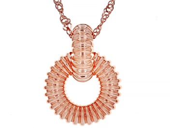 Picture of Pre-Owned Copper Ribbed Texture Pendant With Chain