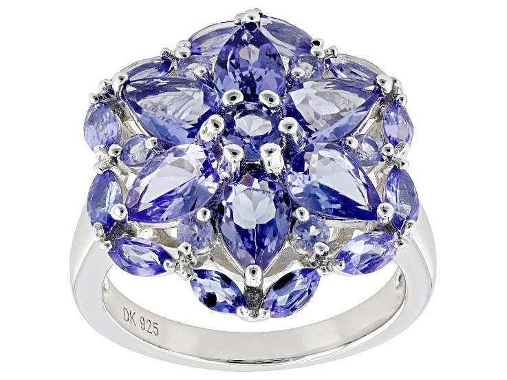 Pre-Owned Blue Tanzanite Rhodium Over Sterling Silver Ring 3.31ctw