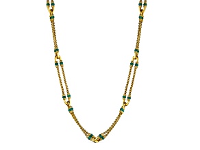Pre-Owned Judith Ripka Couture Ocean Reef Green Chalcedony 18K Gold Clad Statement Necklace