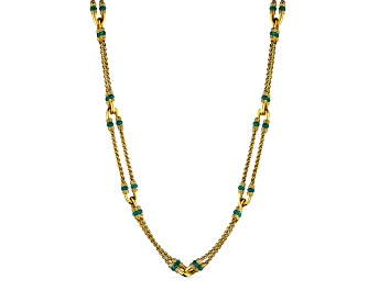 Picture of Pre-Owned Judith Ripka Couture Ocean Reef Green Chalcedony 18K Gold Clad Statement Necklace