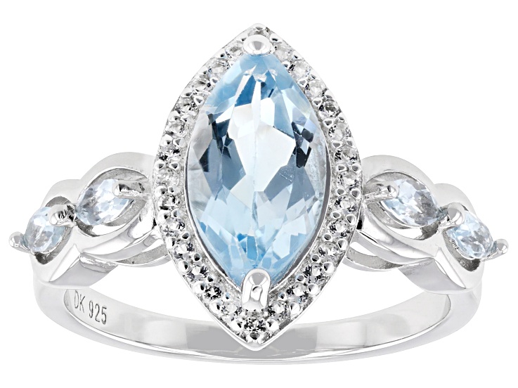 Pre-Owned Sky Blue Topaz Rhodium Over Sterling Silver Ring 2.13ctw