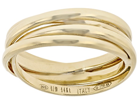 Pre-Owned Oro Divino 14k Yellow Gold With Sterling Silver Core Fili D'Oro Band Ring