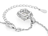 Pre-Owned White Strontium Titanate Rhodium Over Sterling Silver Pendant With Chain 3.76ctw