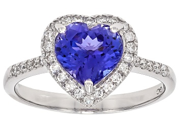 Picture of Pre-Owned Tanzanite With White Diamond Rhodium Over 14k White Gold Ring 1.92ctw