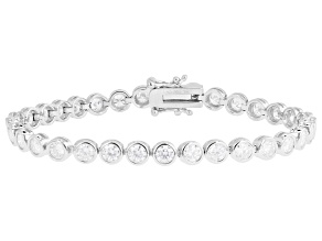 Pre-Owned Moissanite Platineve Tennise Bracelet 7.36ctw DEW.