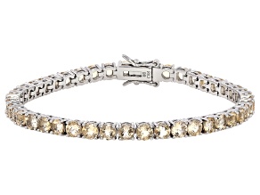Pre-Owned Yellow Citrine Rhodium Over Brass Bracelet 7.74ctw