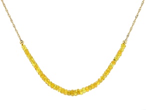 Pre-Owned Rondelle Yellow Sapphire 18k Yellow Gold Over Sterling Silver Beaded Necklace 3.5-4.5mm