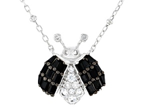 Pre-Owned Black Spinel Rhodium Over Sterling Silver Necklace 0.94ctw