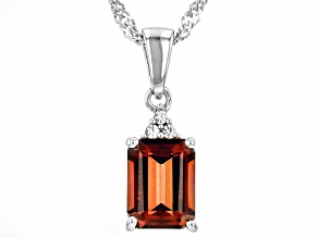 Pre-Owned Red Labradorite Rhodium Over Sterling Silver Pendant With Chain 1.31ctw