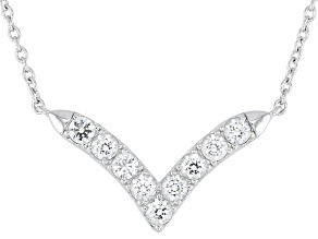 Pre-Owned White Lab Created Sapphire Rhodium Over Sterling Silver Necklace 1.07ctw