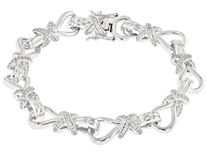Pre-Owned White Cubic Zirconia Rhodium Over Brass Bracelet 1.58ctw