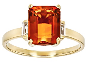 Pre-Owned Madeira Citrine 18k Yellow Gold Over Sterling Silver Ring 3.11ctw