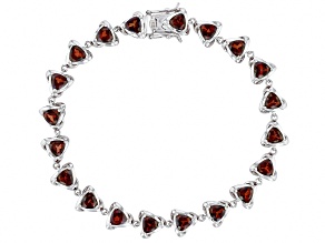 Pre-Owned Red Labradorite Rhodium Over Sterling Silver Tennis Bracelet 6.46ctw