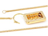 Pre-Owned 24k Yellow Gold 1g Padlock Ingot with 14k Gold Frame and 18" Spiga Necklace