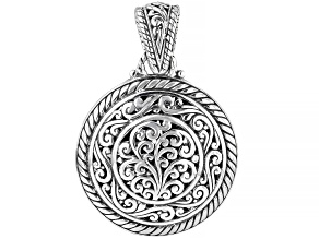 Pre-Owned Sterling Silver Scroll Design Disc Pendant
