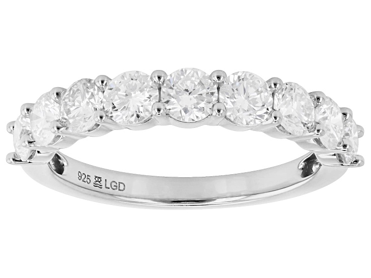 Pre-Owned White Lab-Grown Diamond H SI2 Rhodium Over Sterling Silver Band Ring 1.50ctw