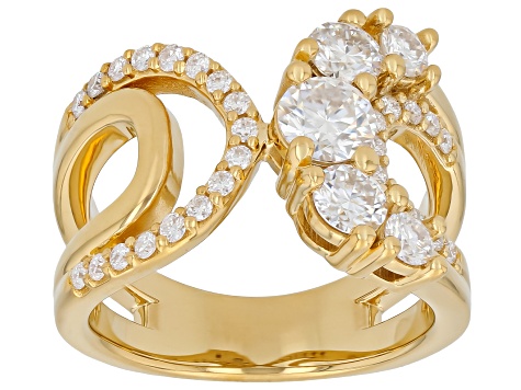 Moissanite 14k Yellow Gold Over Silver Earrings 2.46ctw DEW