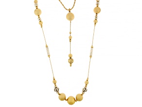 Pre-Owned Two-Tone Multi-Row Beaded 32" Necklace