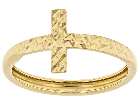 Pre-Owned 10K Gold Filled Textured Cross Ring