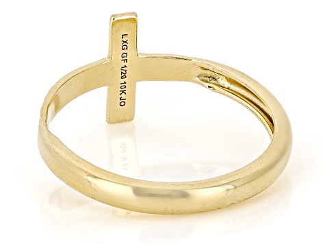 Pre-Owned 10K Gold Filled Textured Cross Ring
