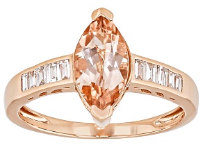 Pre-Owned Morganite With Lab Grown Diamond 10k Rose Gold Ring 1.43ctw