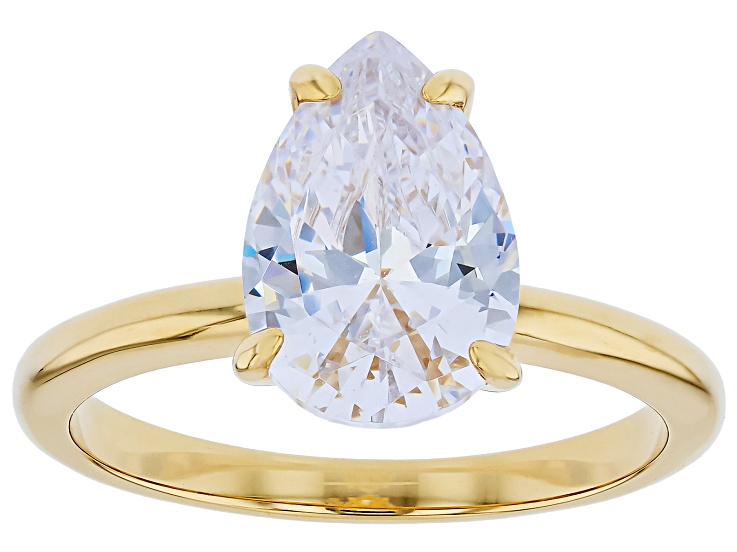 Pre-Owned White Cubic Zirconia 18k Yellow Gold Over Sterling Silver Solitaire Ring 4.91ctw
