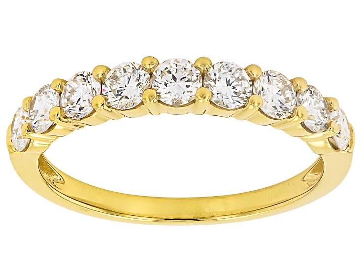 Pre-Owned White Lab-Grown Diamond H SI1 14K Yellow Gold Over Sterling Silver Band Ring 1.00ctw