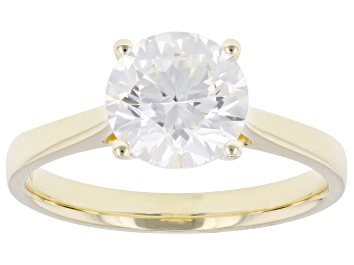 Picture of Pre-Owned Certified Round White Lab-Grown Diamond H SI2 10K Yellow Gold Solitaire Ring 2.00ct