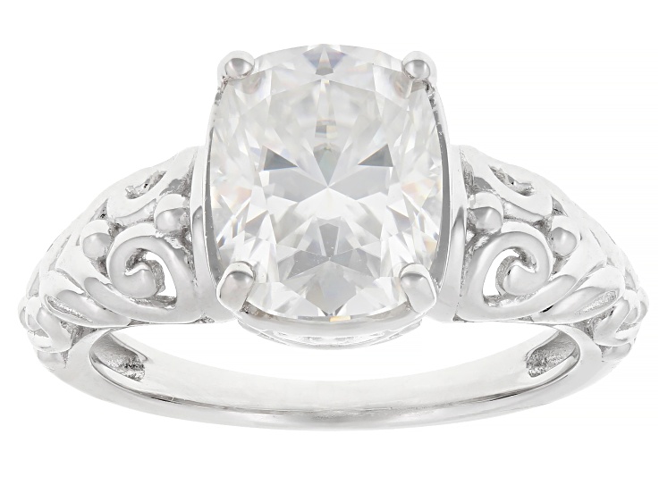 Pre-Owned Moissanite Platineve Engagement Ring 3.15ct DEW
