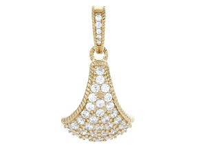 Pre-Owned Judith Ripka White Cubic Zirconia 14k Gold Clad Enhancer 1.26ctw